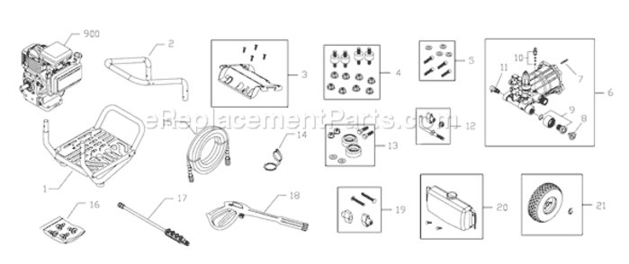 Page A Diagram and Parts List for 020309-1  Briggs and Stratton Pressure Washer